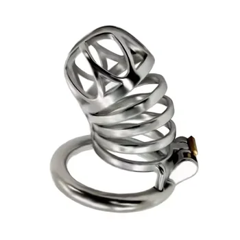 FRRK cock cage 304 stainless steel male chastity cage for men lock penis bird cage bondage sex toys