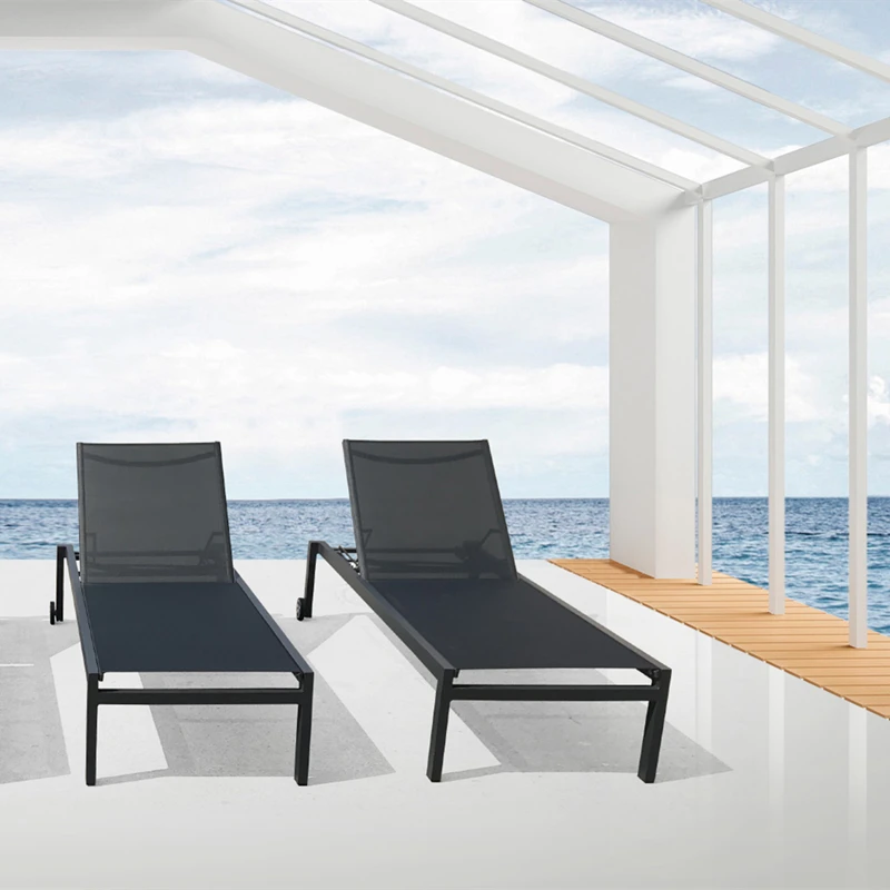 Современные французские коммерческие уличные шезлонги штабелируемые с алюминиевым каркасом для отдыха у бассейна