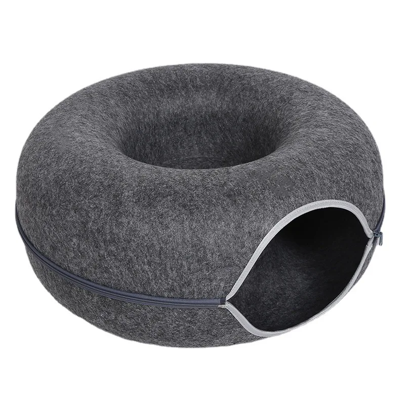 Handmade Modern Cat Cave Bed Polyester Pet House with Custom Logo Washable Felt for Home Decor Anniversary Art Style Box Packing