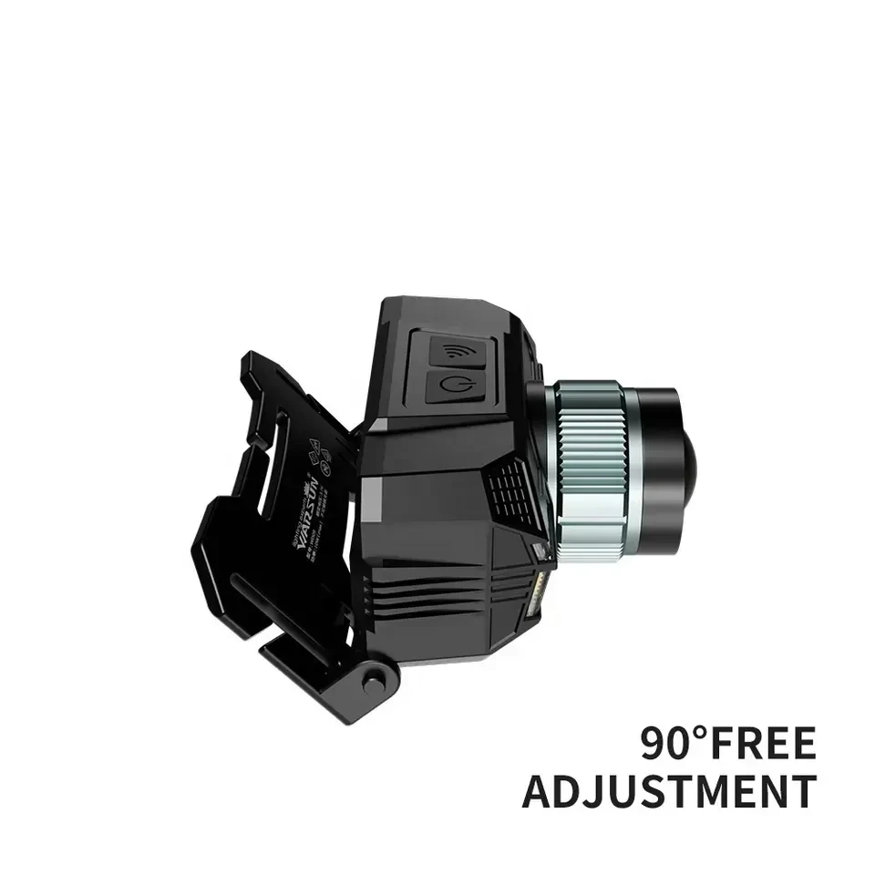 WARSUN RTS MD09 Induction Type 500lm Multiple Light Head Lamp Source Red Light Warning Endurance Work Hiking Fishing Headlamp