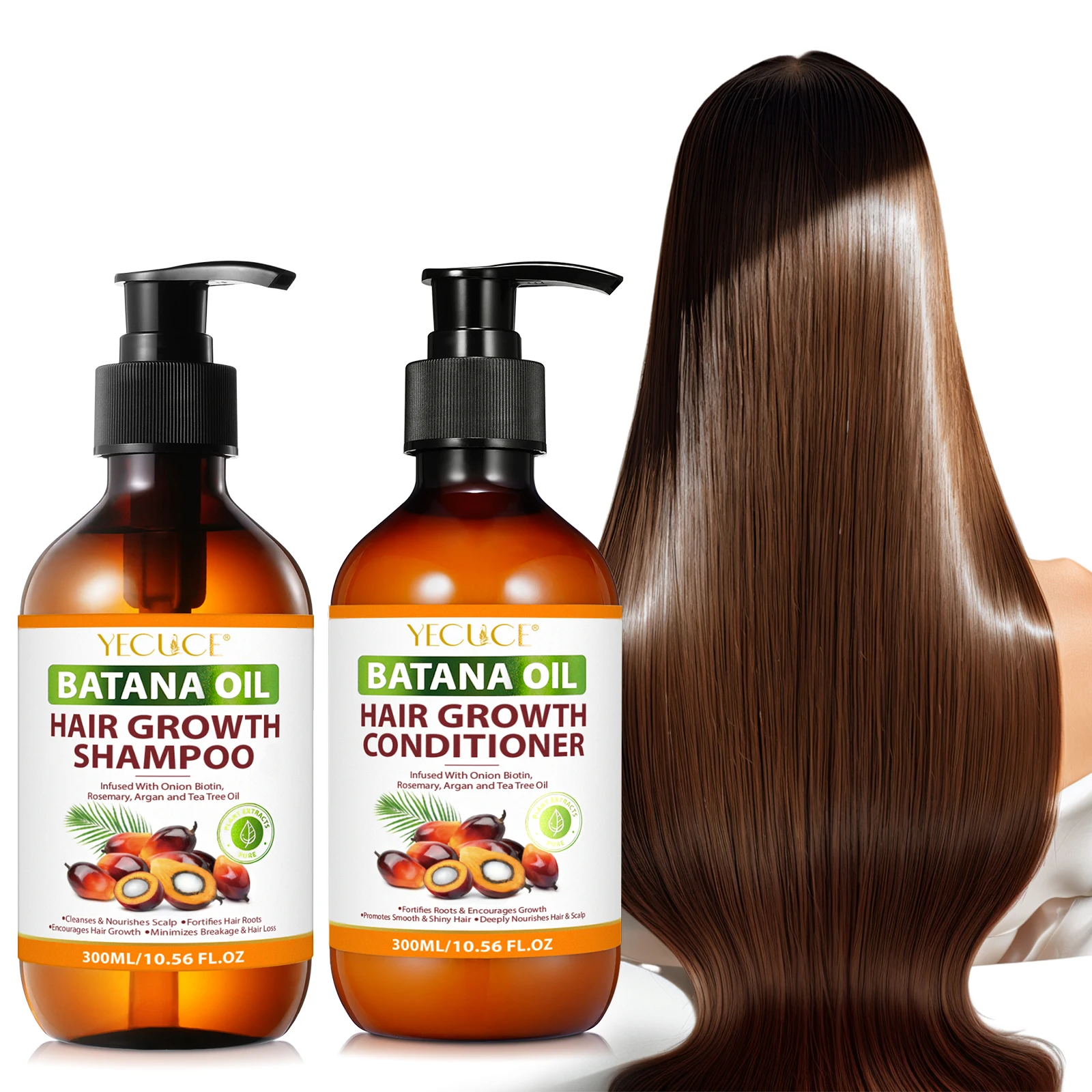 Wholesale 300ml Private Label Natural Hair Scalp Nourishing Deep Cleansing Batana Oil Shampoo And Conditioner For Hair Growth