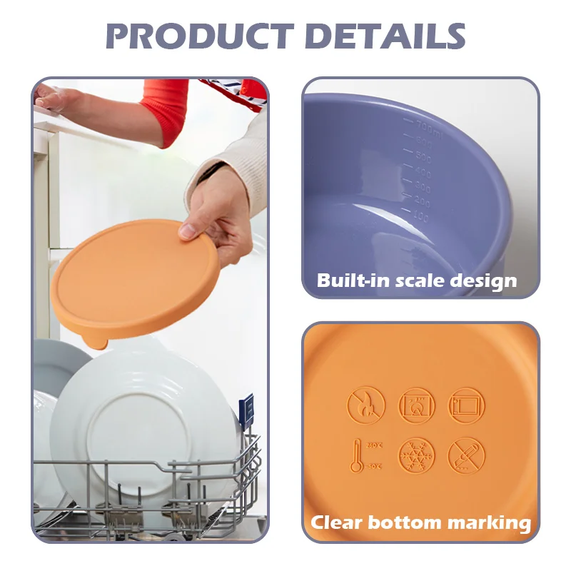 Silicone Food Storage Containers with Airtight Lids Nesting Meal Prep Microwave Safe Storage Bento Box for Lunch Fruits