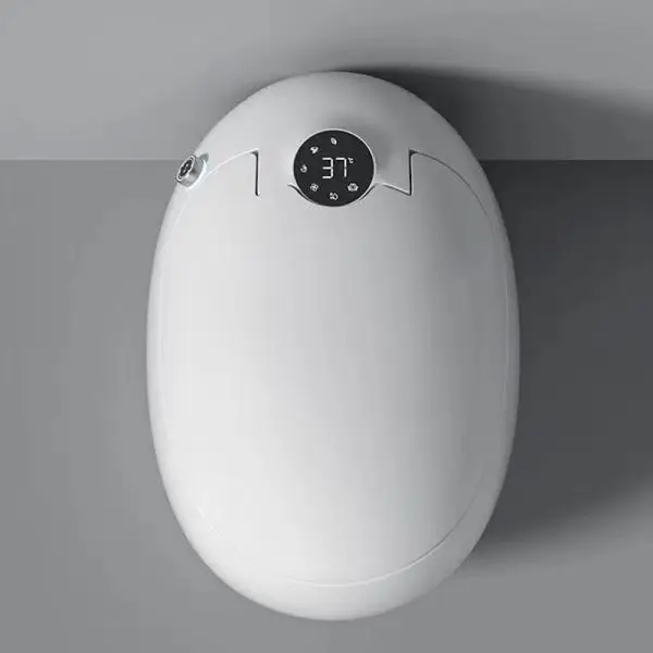 High end  siphon electric hidden  water tank heated seat auto cleaning one piece egg shape smart intelligent toilet