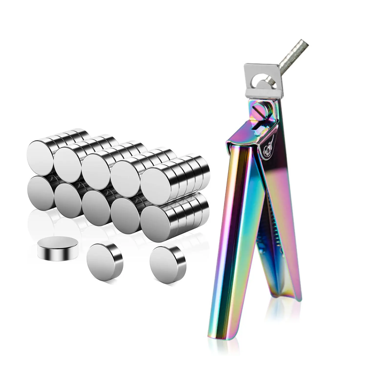 2024 Hot wholesale Artificial Finger Nail Tip Cutter with 40Pcs Magnet Nail Length DIY Clipper Nail
