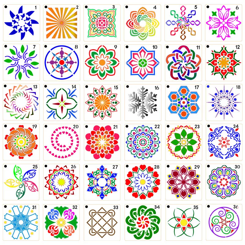 Hot selling Mandala Dotting Tools Kit Templates Plastic PET Stencils Set for DIY Painting Drawing Drafting Art Craft Projects
