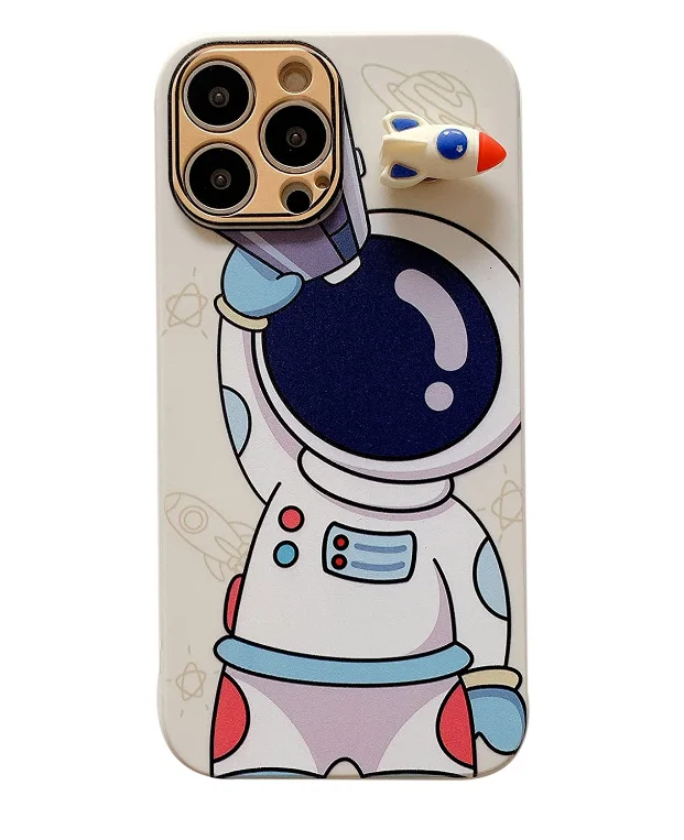 Ins Style Astronauts Spaceman Printing Phone Case Silicone Cute Cartoon Design Cover Case for iPhone 13 11 12 PRO MAX 6 7 8 x xs