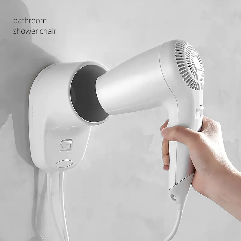 Hotel Bathroom Waterproof And Moistureproof Wall Mounted Hair Dryer With Socket Professional Long Life Motor