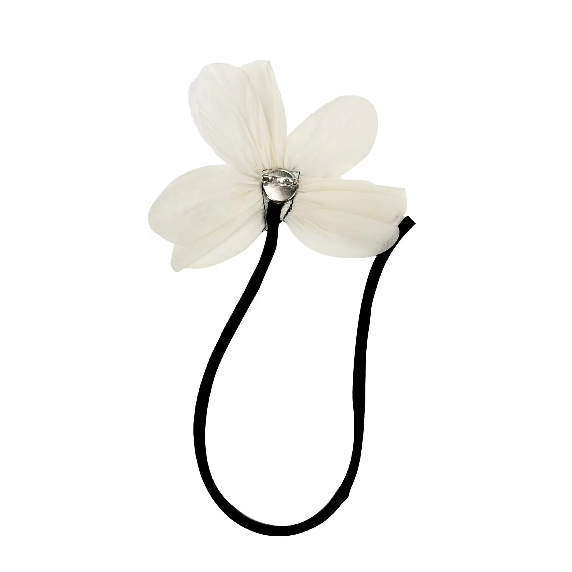 SHANGJIN Fashion new arrival pleated flower 3d big flower embellishment luxury brooch 3d flower for dress