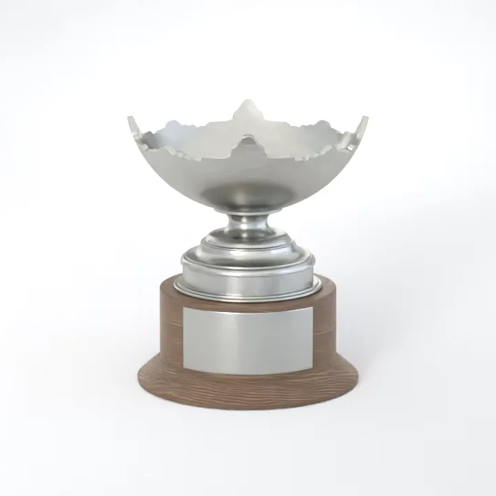 Wholesale Anniversary Gift Pewter Cup Plated Trophy Cup on a Wooden Base