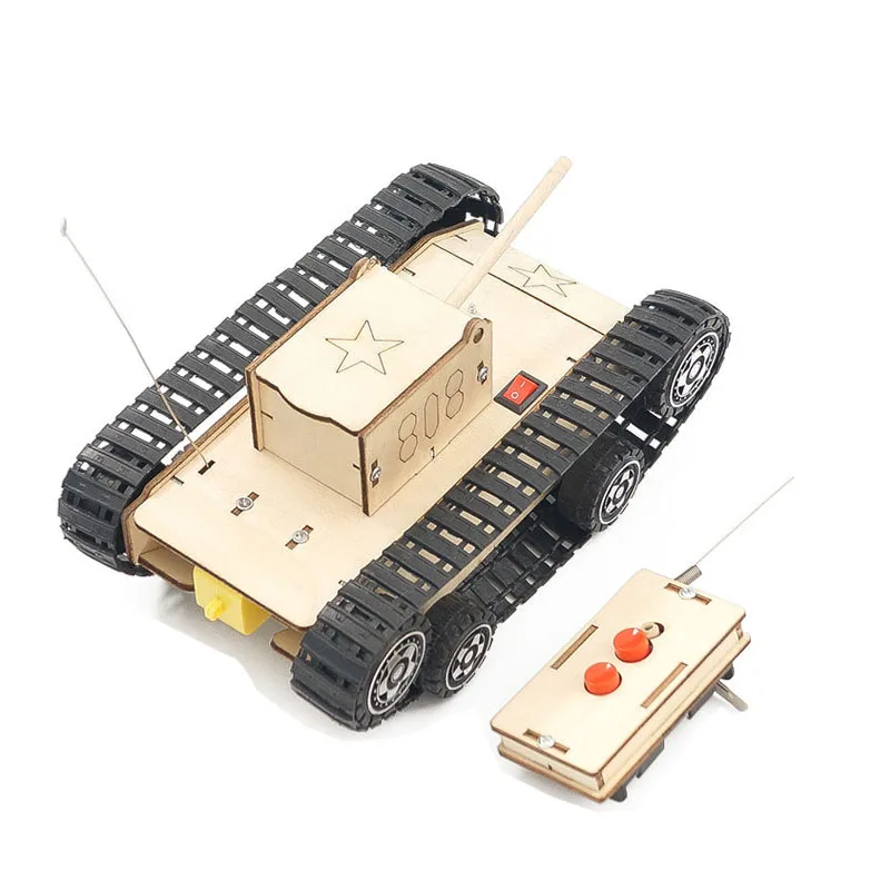 Постройте свой собственный RC робот танк 3d деревянная детская игрушка diy для летнего лагеря