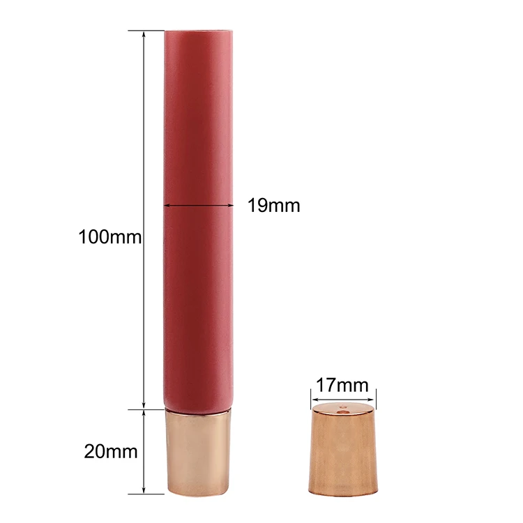 Customized 19mm TPE Silicone Applicator Lip Balm Stick Lip Gloss Container 15ml 20ml Squeeze Cosmetic Plastic Tube