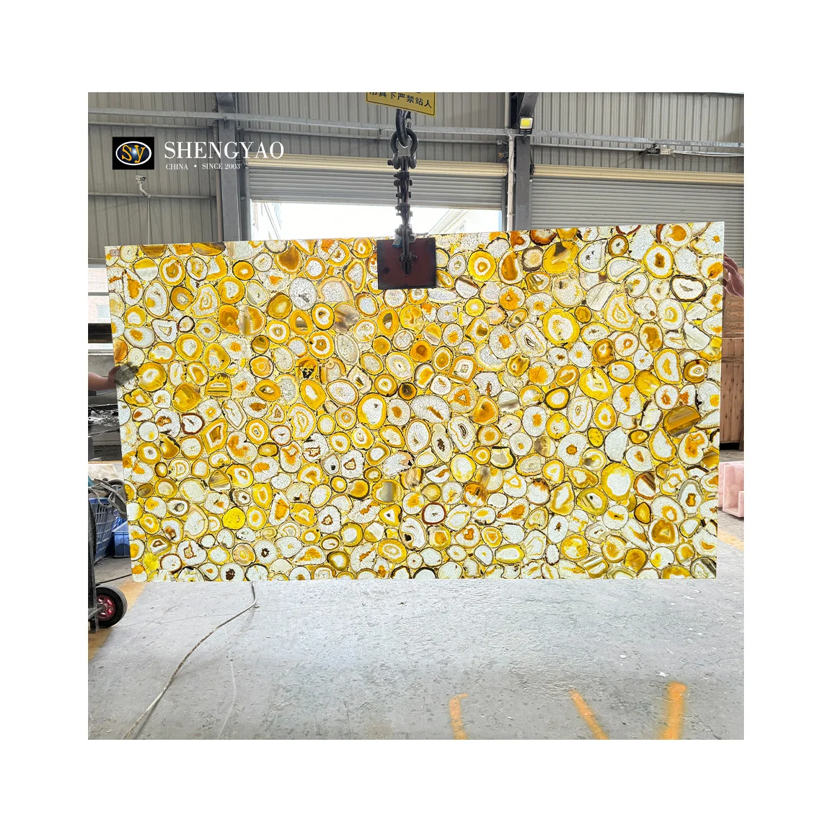 Natural Backlit Translucent Yellow Crystal Agate Onyx Quartz Semi Precious Stone Slabs