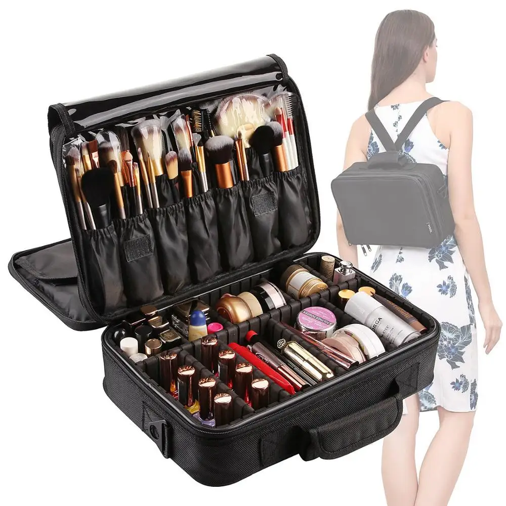 Hot Sale Custom Waterproof Brushes Makeup Bag Portable Artist Beauty Professional Make up Case Travel Organizer Cosmetic Bag