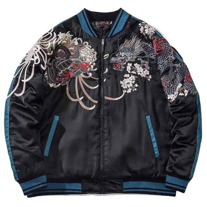 Top Quality Japanese Harajuku Embroidered Sukajan Souvenir Bomber Jacket