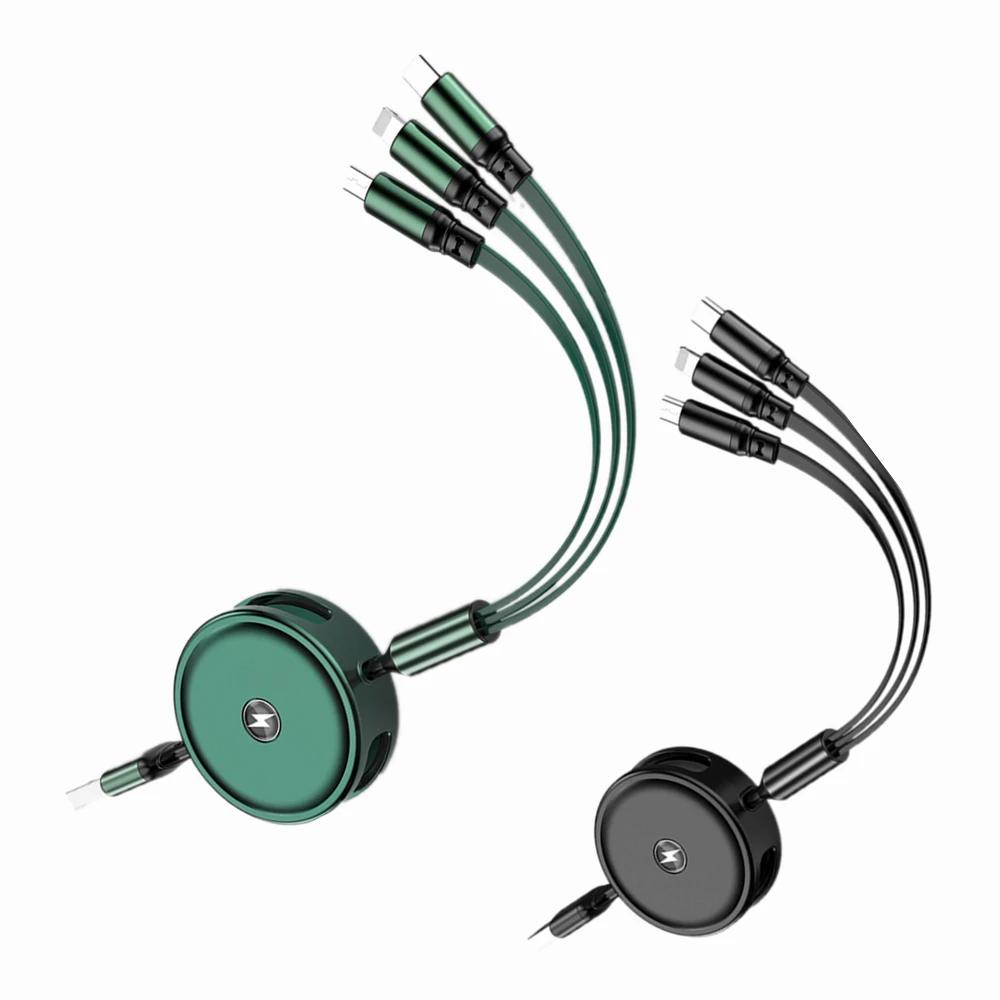 3 в 1 USB зарядный кабель для iPhone 11 12 Pro Max X XS 6 7 8 Micro USB Type C, выдвижной портативный зарядный USB-кабель для телефона