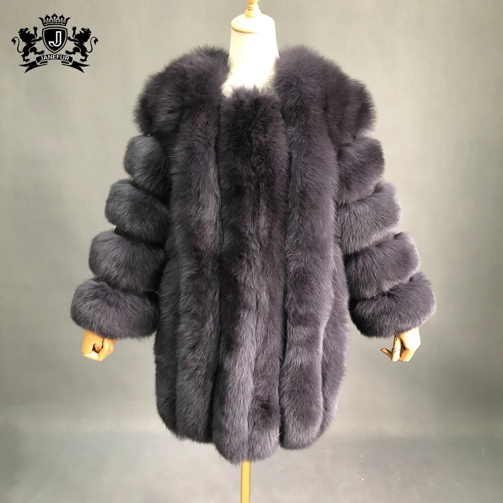 2021 New Design Wholesale Long Fur Coat Women Warm Winter Furry Overcoat High Quality Lady Fur Coat