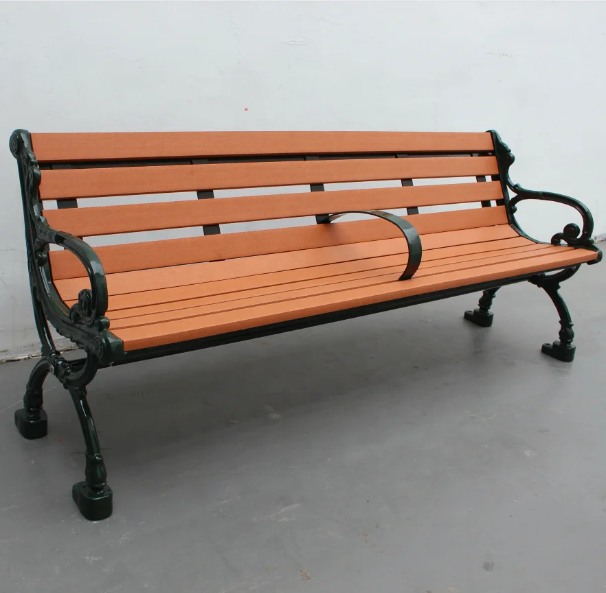 Garden cheap park bench outdoor wood slats for cast iron cast aluminum bench composite wood