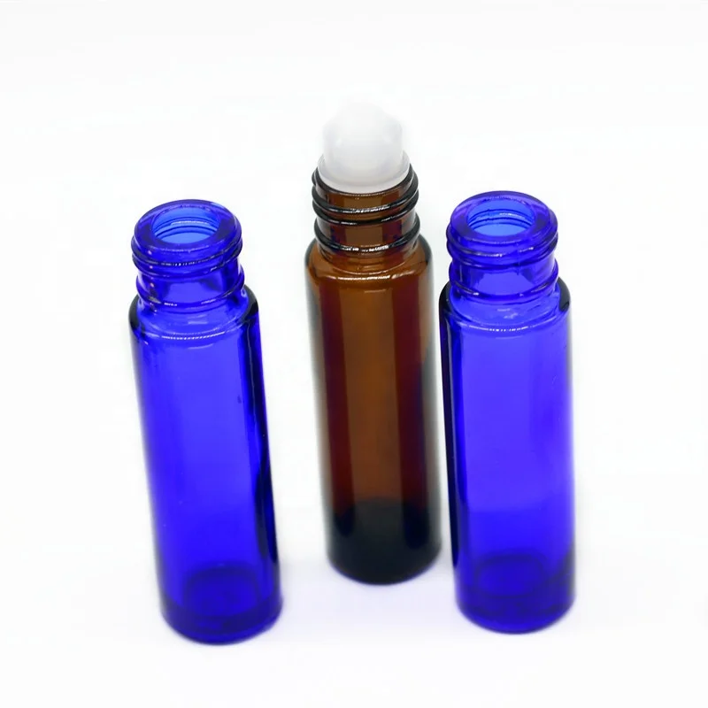 
10ml blue amber roll on glass bottle 