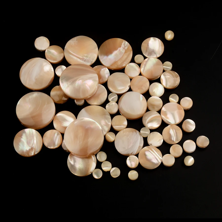 Wholesale Primary Color Natural Mother of Pearl Shell Flat Round Shape Shell Beads for Jewelry Making DIY