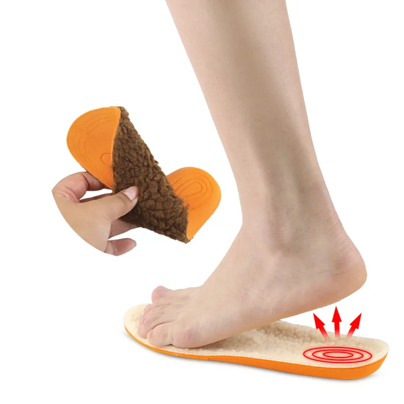 Sheepskin Insoles for Men Women Lambswool Cushioned Winter Shoe Pads Comfort Warm Shoe Inserts Wool-like Insoles