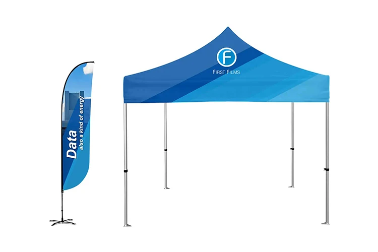 Factory Custom Size Premium Outdoor Tents for Motor Racing Event Competitive Trade Show Canopy with Flag