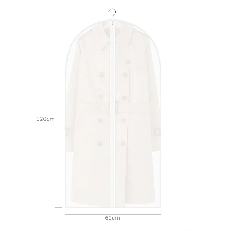 Прочный пылезащитный и водонепроницаемый чехол для костюма PEVA с полной прочной молнией прозрачный одежды