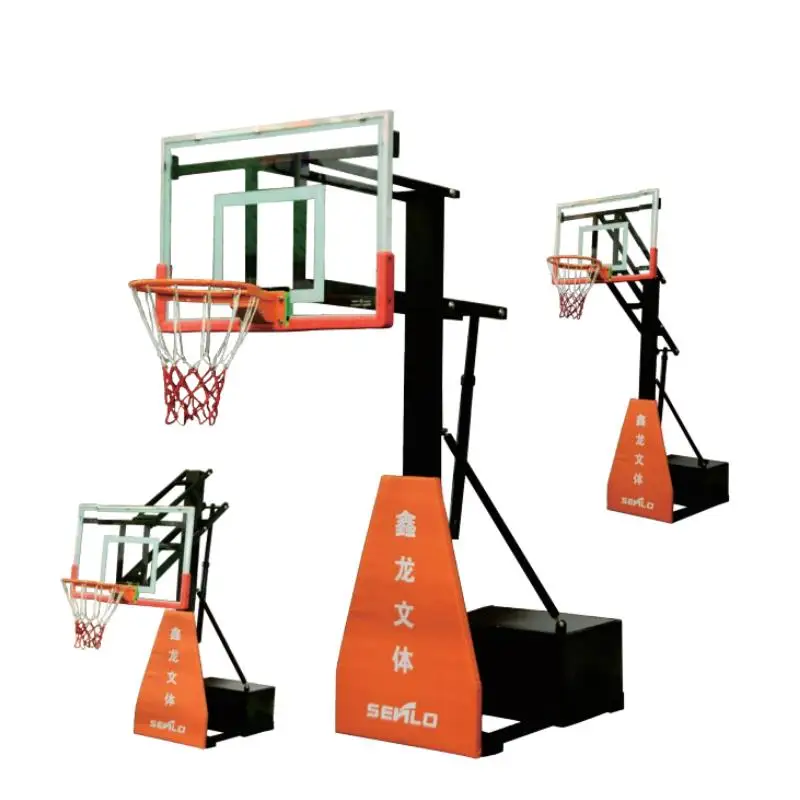 Professional manufacture promotion price outdoor fixed basketball rack manual hydraulic basketball stand