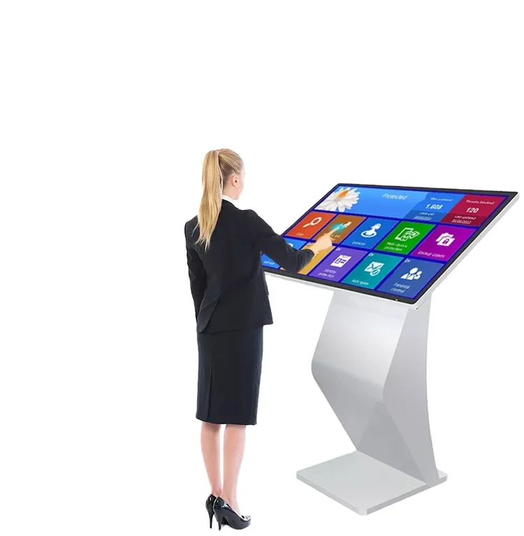 JCVISION 43 55 Inch horizontal self-service windows display touch screen information kiosk for restaurant