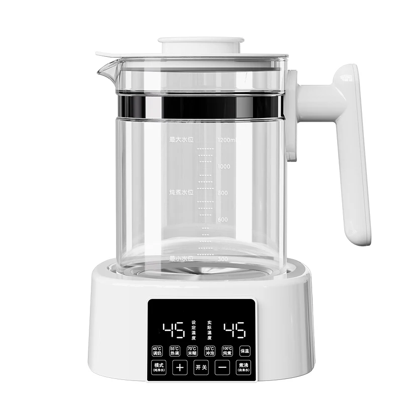 New Arrival Portable Electric Kettle LCD Display Timer Accurate Glass Milk Modulator Automatic Keep Warm Function Household