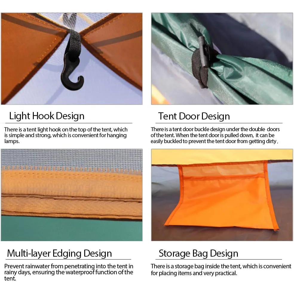 2 Person Instant Pop Up Lightweight Camping Tent, Outdoor Easy Set Up Automatic Family Travel Tent,Portable Backpacking