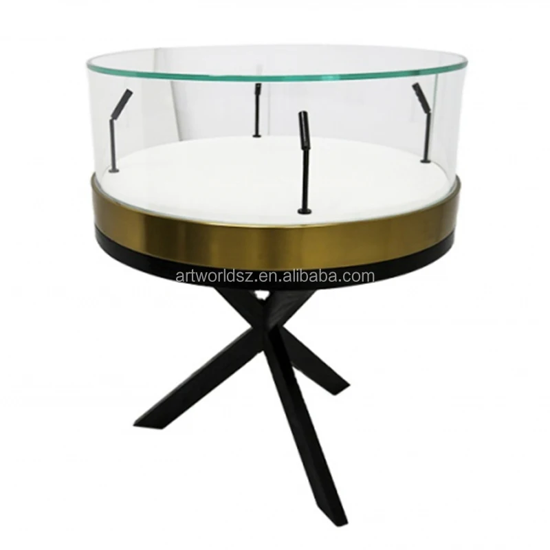 Artworld Displays High End Jewelry Round Shaped Jewelry Display Showcase Luxury Jewelry Watch Display Counter