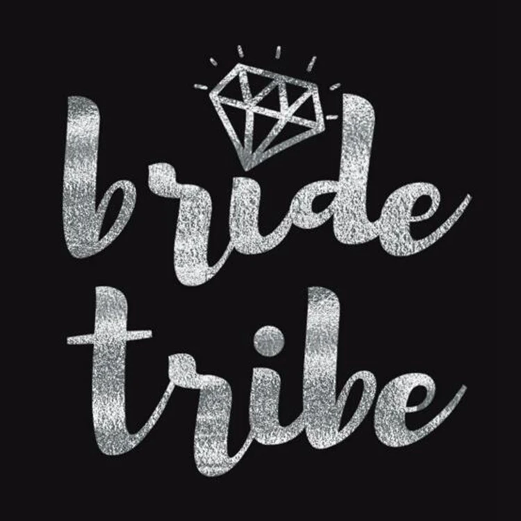 Wedding party silver letters tattoo sticker hen party team bride tattoo sticker bachelor party team bride tattoo sticker