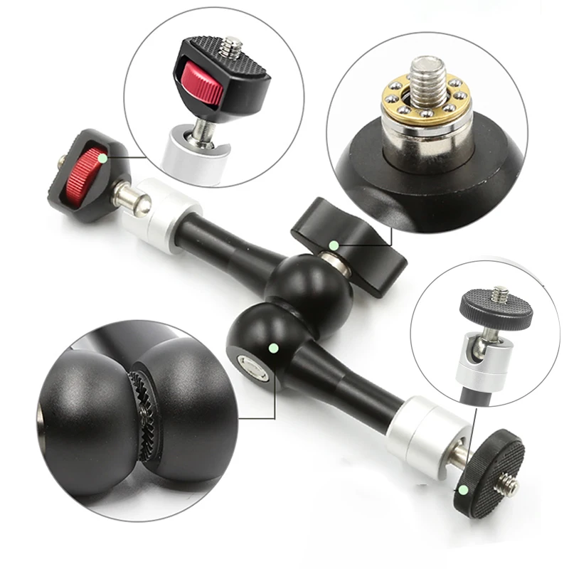 Universal Magic Arm Mount Adapter Dual Ball Head Hot hoe 14 Tripod Camera Magic Arm With Dual Nato Clamp Ball Head