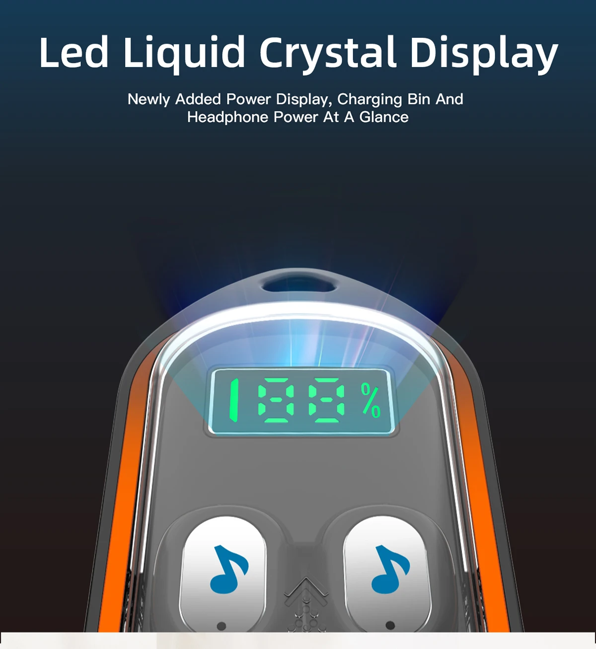 True Wireless Earbuds TWS Stereo Bluetooth 5.0 Headphones with Portable Lanyard Noise Cancelling in-Ear Earphone