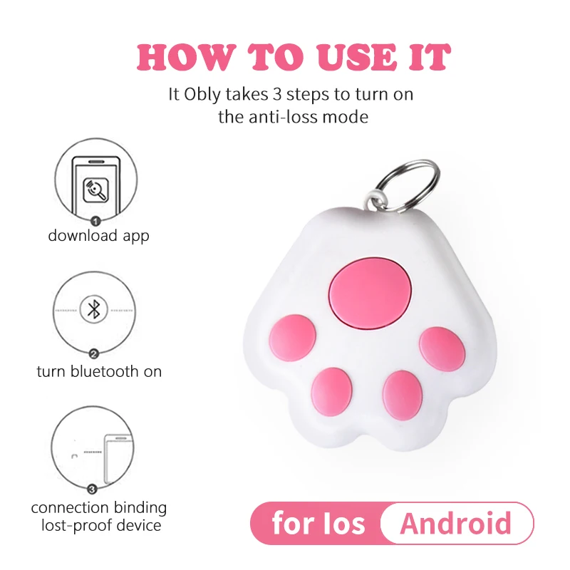 Dropshipping Mini Wireless Anti Lost Alarm Tracker Key Wallets Luggage Dog Cat Mobile Phone Tracking GPS Device Tracer