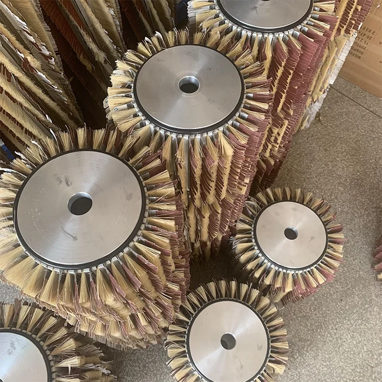 80/120/240 grit wood sanding/polishing brush with sandpaper and sisal