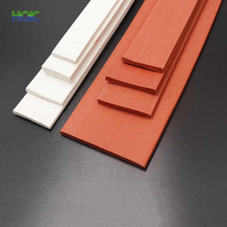 Heat Resistant Insulation Flat Silicone Rubber Foam Seal Strip