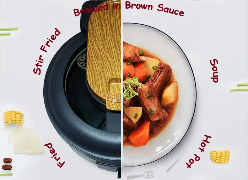 Cookware Set Fried Rice Noodles Automatic Cooking Robot Electronic Self-cooking Machine Kitchen Use New Arrival Large Size White