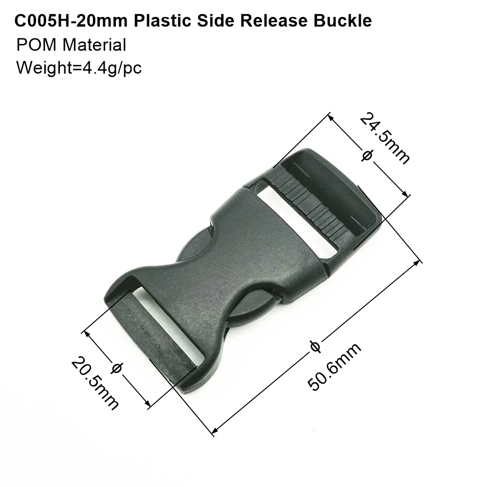 20mm Plastic Side Release Buckle, quick release plastic buckle