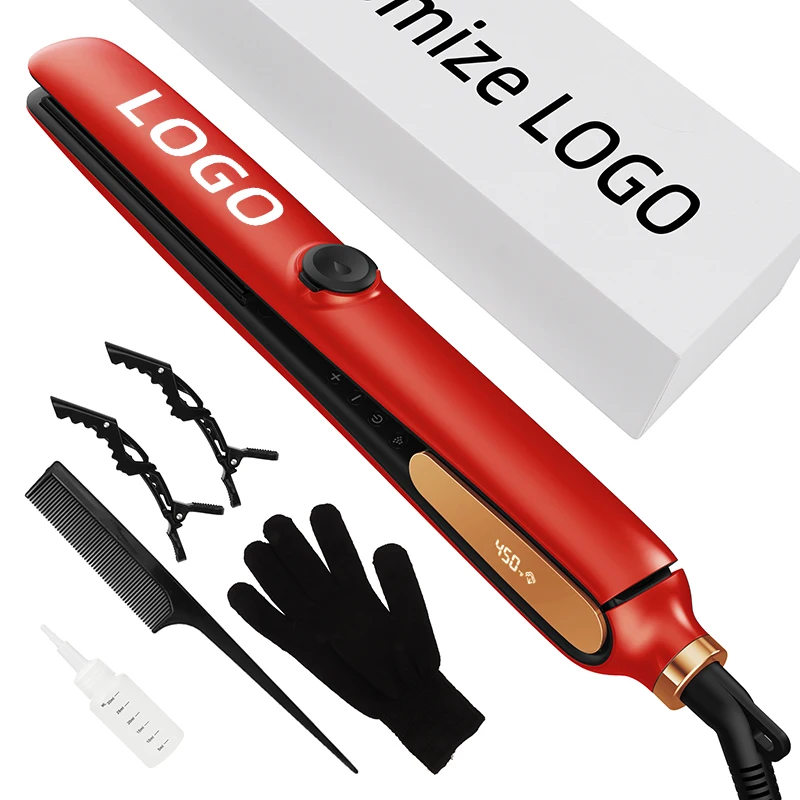 OEM ODM Custom Professional Salon 4 MCH Heating Plates Flat Iron Automatic Steam Infrared Hair Straightener