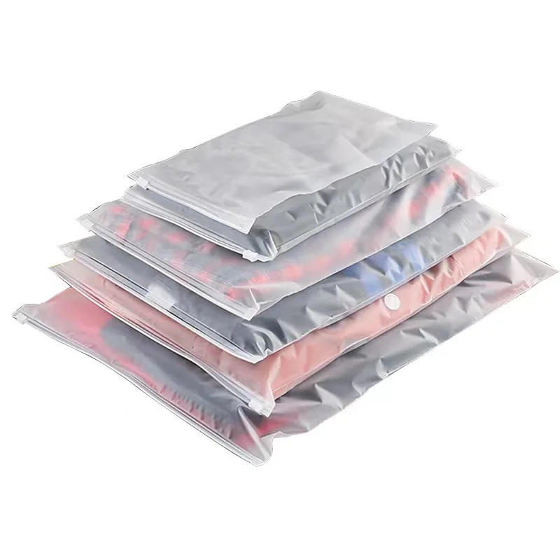 Custom With Logo Clothes Packaging T Shirt Zip Lock Plastic Zippered Biodegradable Frosted Zipper Bag For Clothing