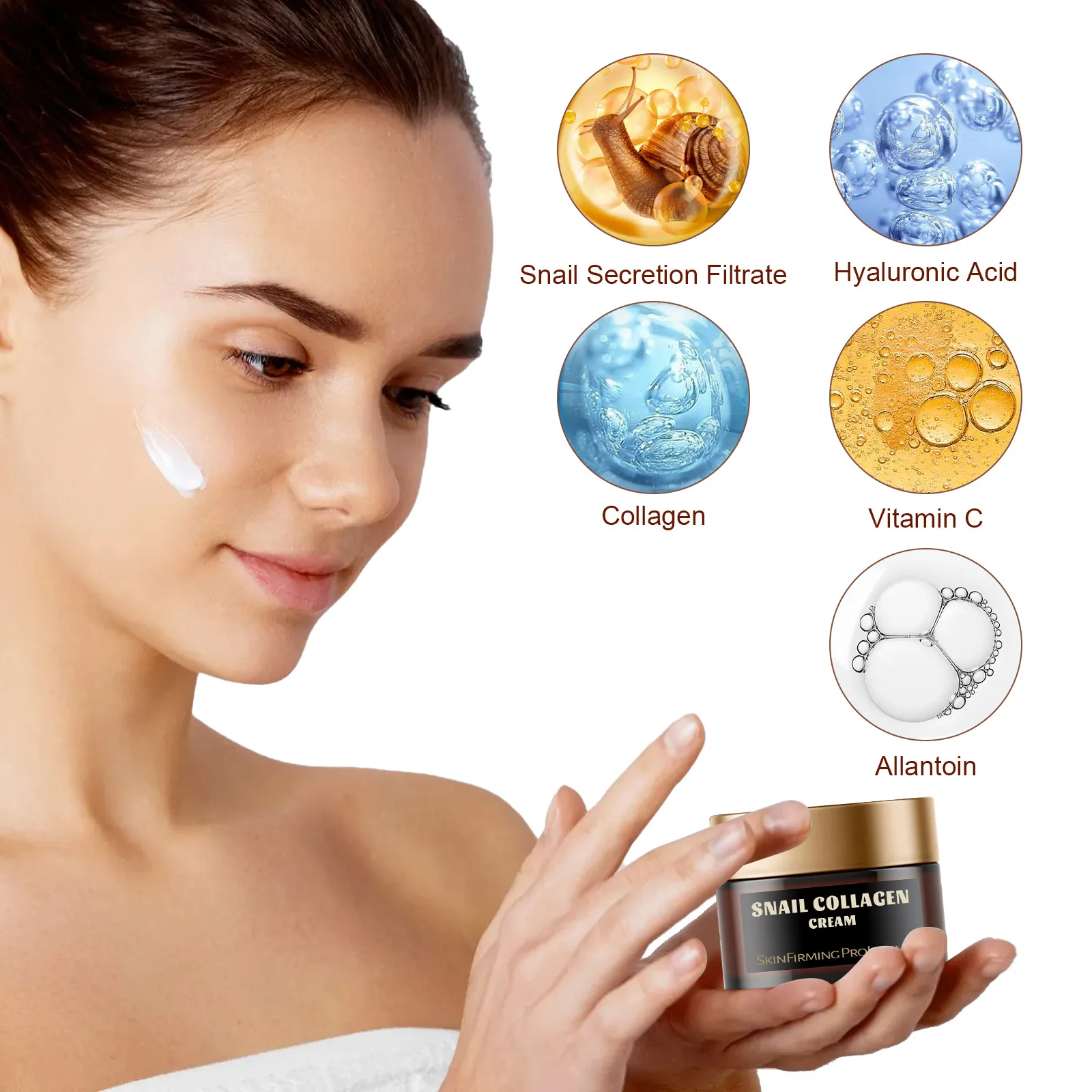 Snail stock solution  Moisturizer Anti-Aging Face Cream Whitening  Firm skin Reduce fine lines Face Cream