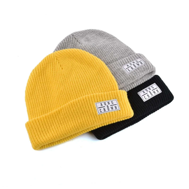Wholesale unisex designer knit fisherman beanies cap hats knitted custom beanie winter hats