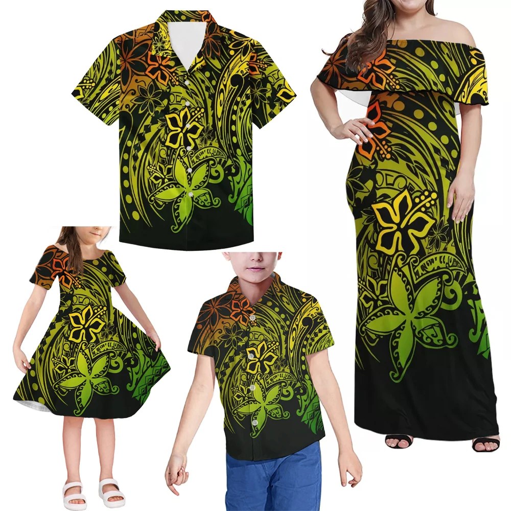 
Customize with Logo Dress for Girls Party Mother And Daughter Figurine Dad Son Family Clothes Matching Dress Parent-Child Outfit 