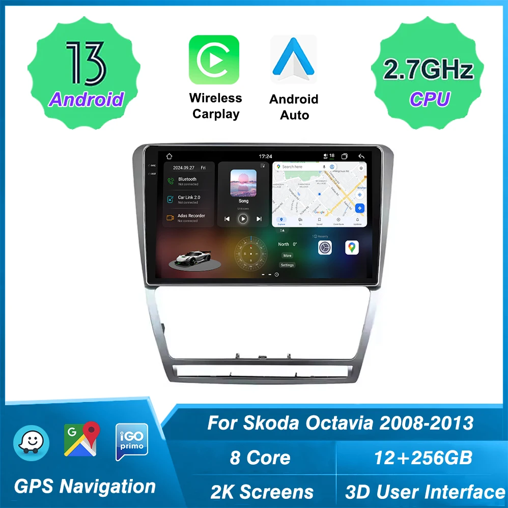 UIS 7870 автомобильный Радио плеер для Skoda Octavia 2008-2013 4G Wi-Fi carplay GPS навигация Мультимедиа android