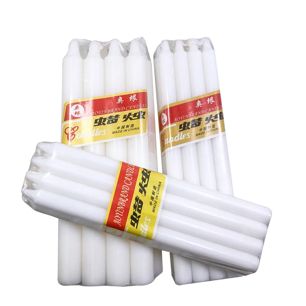 Wax Candles cheap white paraffin wax /stick fluted household candle/velas/bougies