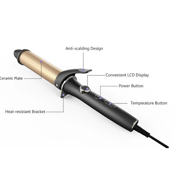 1,25 дюймов щипцы для завивки волос с турмалиновым триста двадцать пять миллилитров (щипцы для завивки волос с защитой от ожогов щипцы для завивки волос с регулируемой температурой 320F-430F