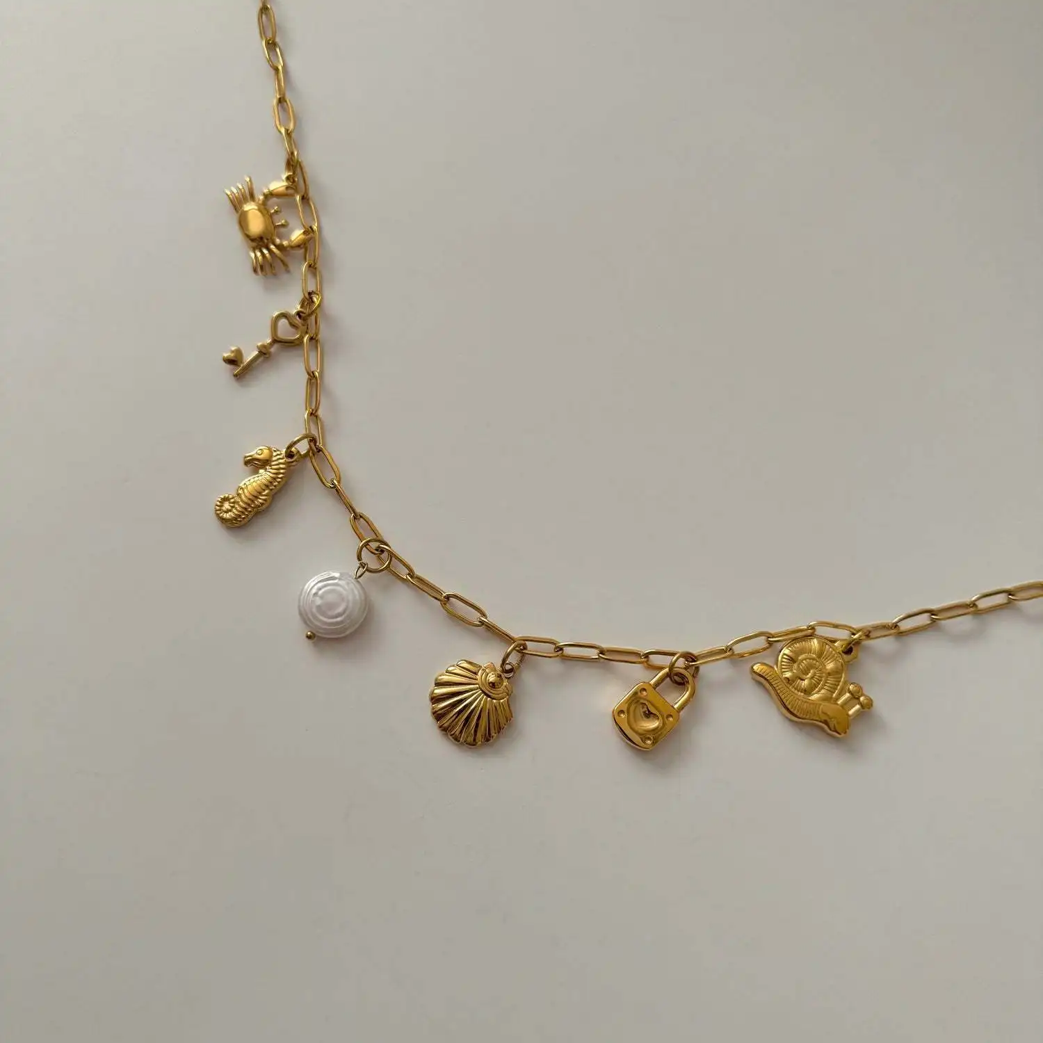 New Dainty Ocean Series Custom Fashion Summer Shell Waterproof Beach Jewelry Sea Animals Turtle Dolphin Charm For Women