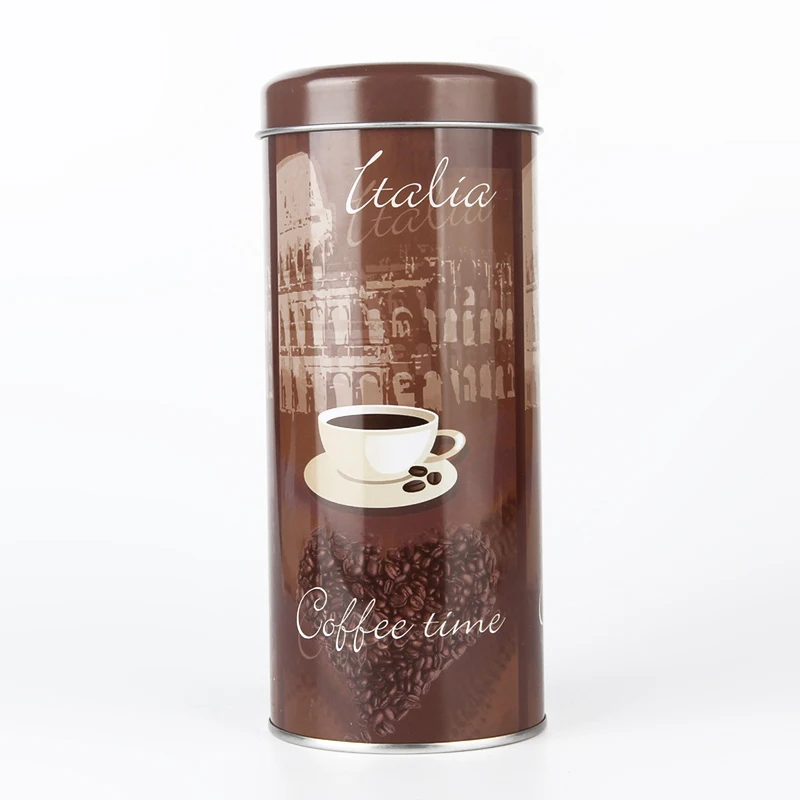 Round coffee metal tin jar cannaburst tin jar coffee tin can, accepting custom printing