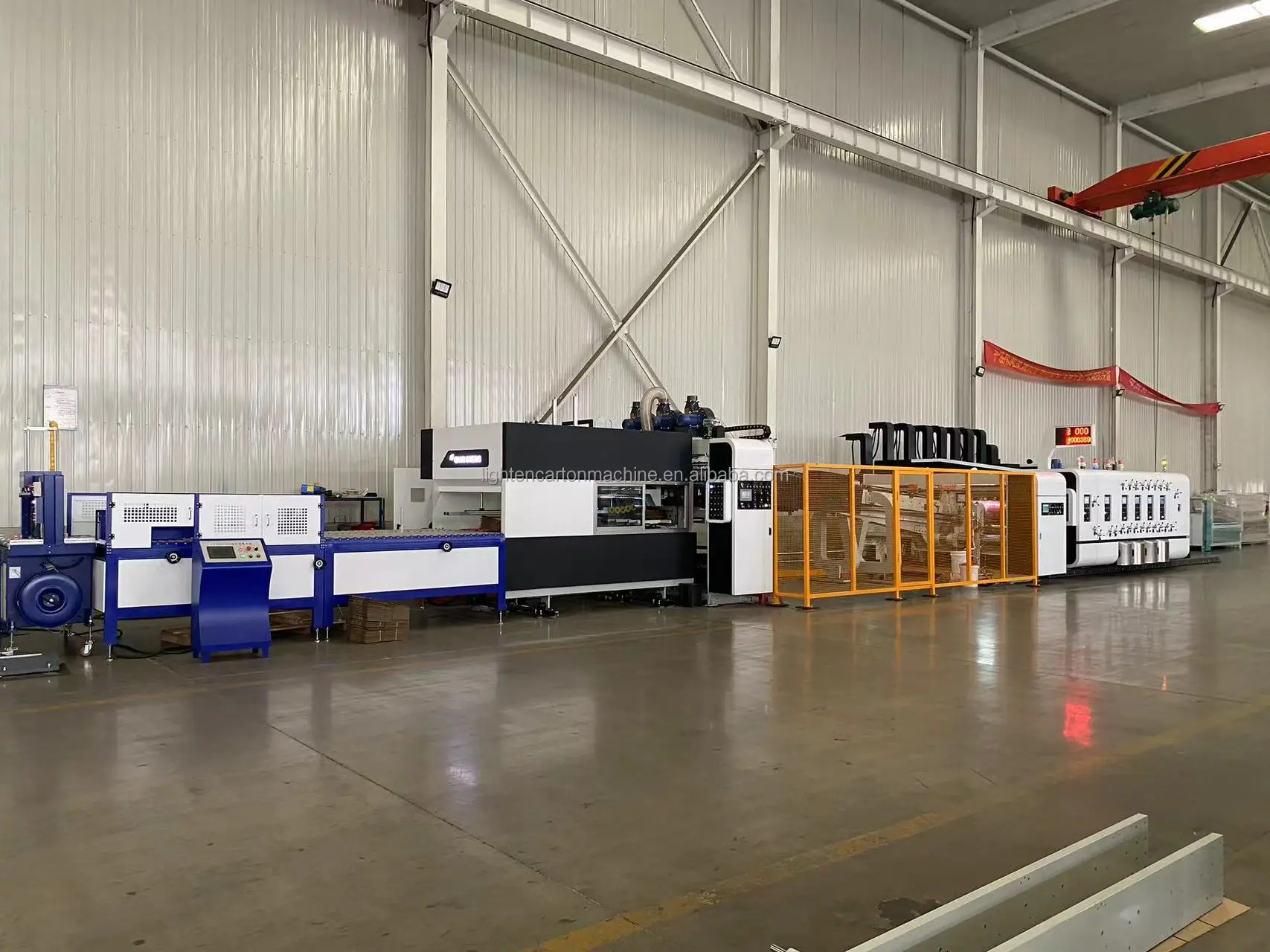 Automatic corrugated pizza box making machine carton printing slotting die-cutting cardboard gluing and stripping machinery